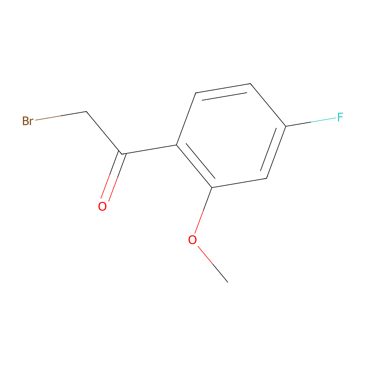 2-Bromo-1-(4-fluoro-2-methoxyphenyl)ethanone molecular structure, CAS 851634-64-5