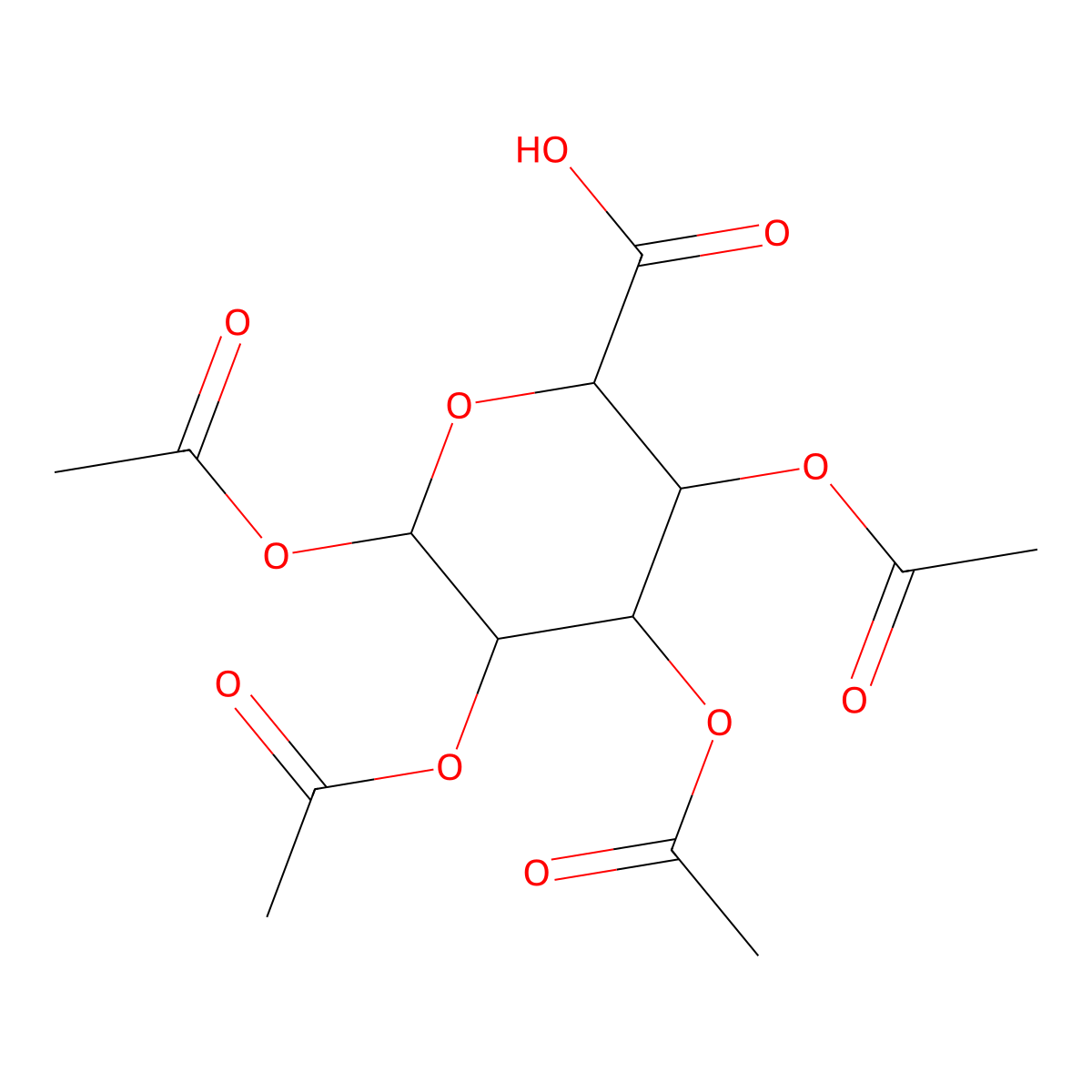 1,2,3,4-Tetra-O-acetyl-D-galacturonic acid molecular structure, CAS 85165-61-3