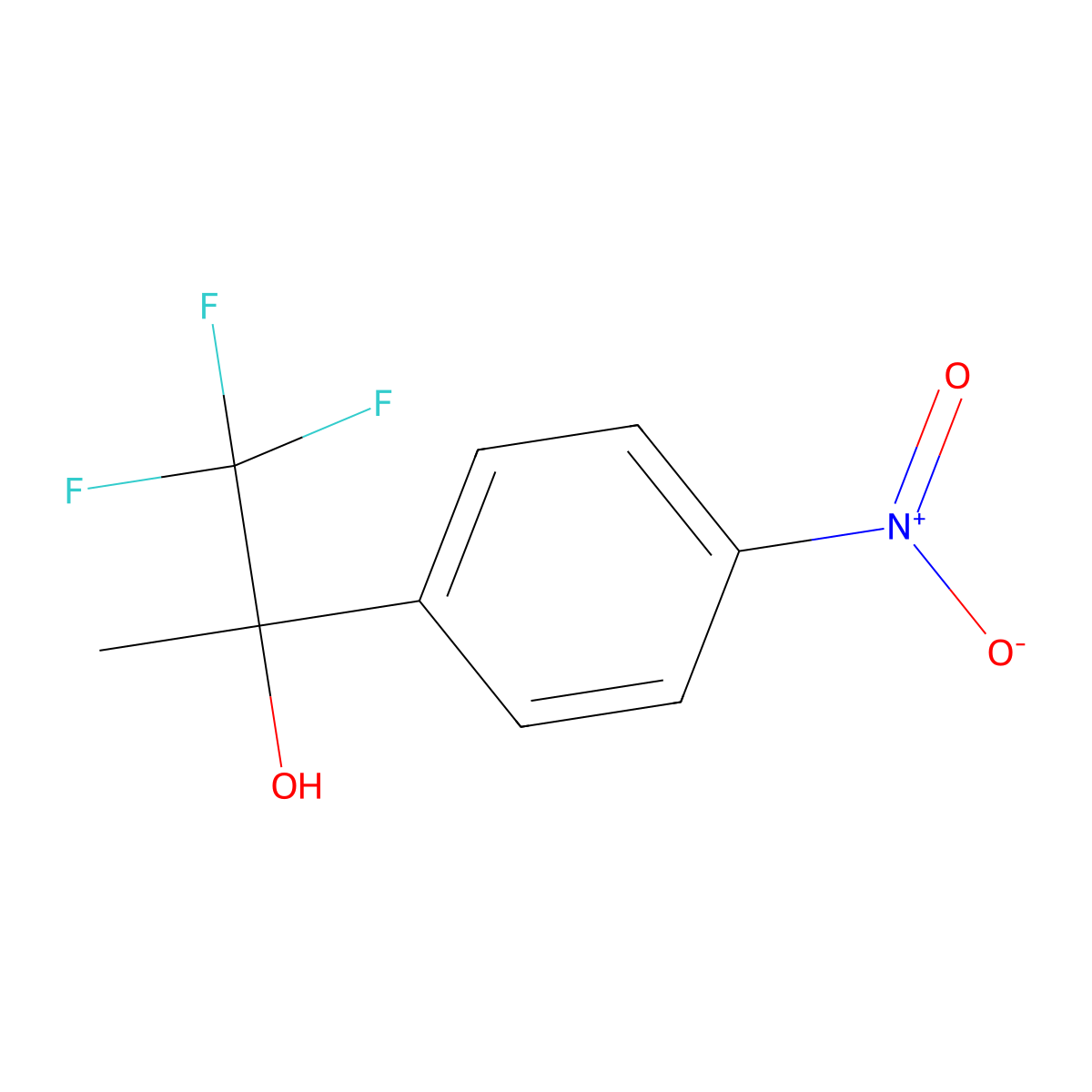 1,1,1-Trifluoro-2-(4-nitrophenyl)propan-2-ol molecular structure, CAS 851651-94-0