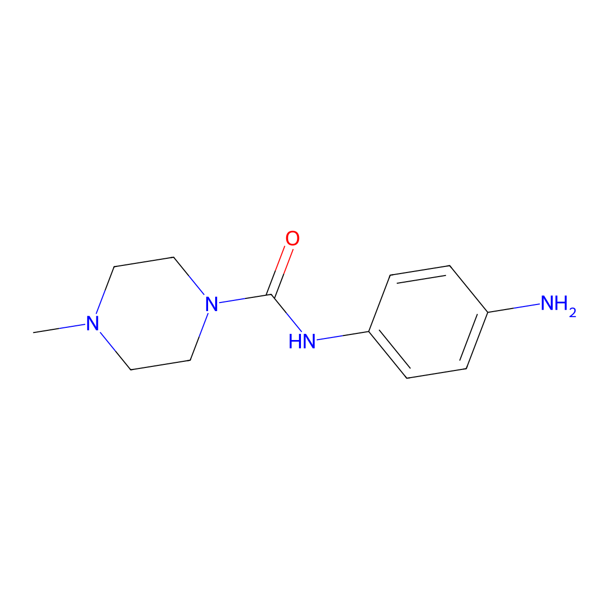 N-(4-aminophenyl)-4-methylpiperazine-1-carboxamide molecular structure, CAS 851652-22-7