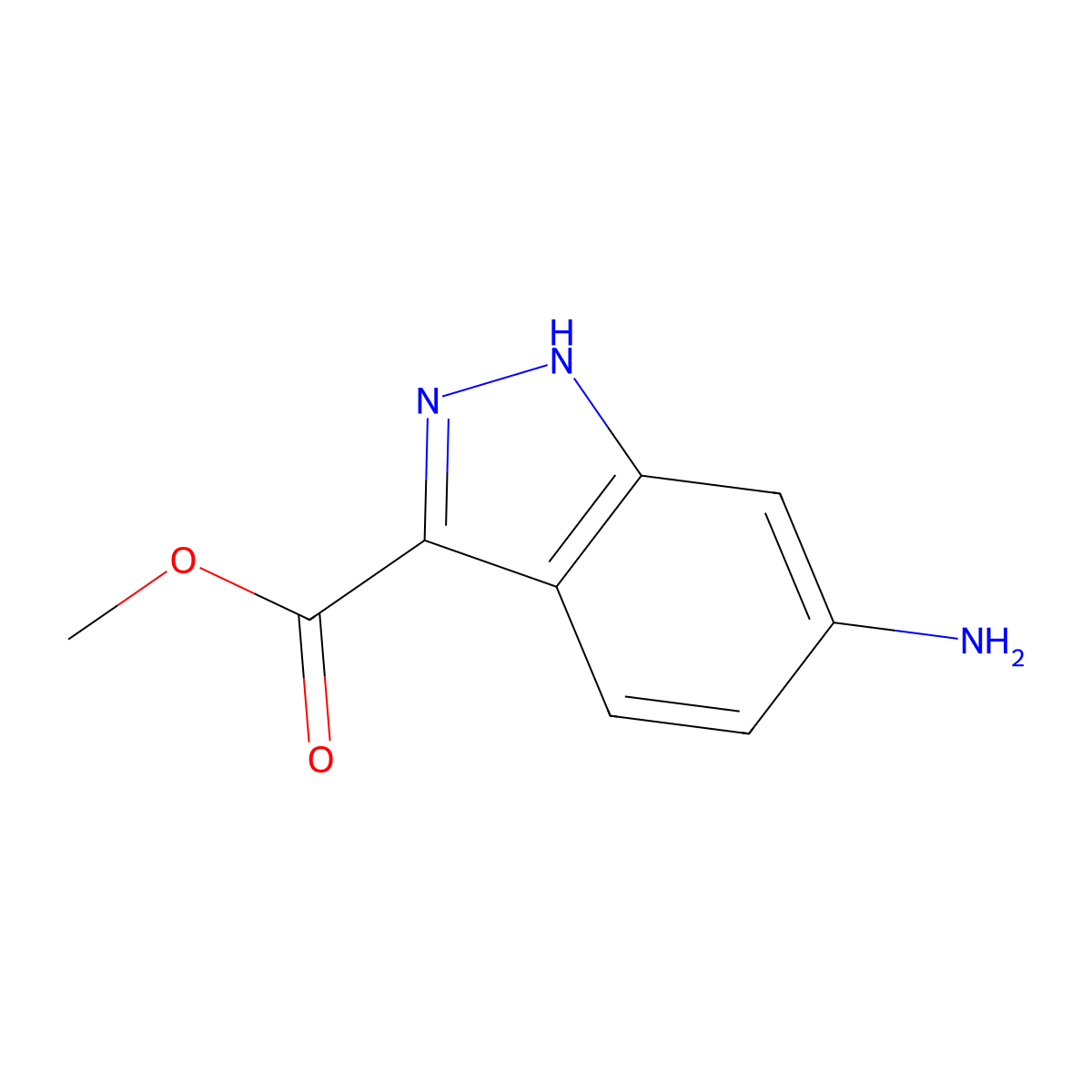 Methyl 6-amino-1H-indazole-3-carboxylate molecular structure, CAS 851652-52-3