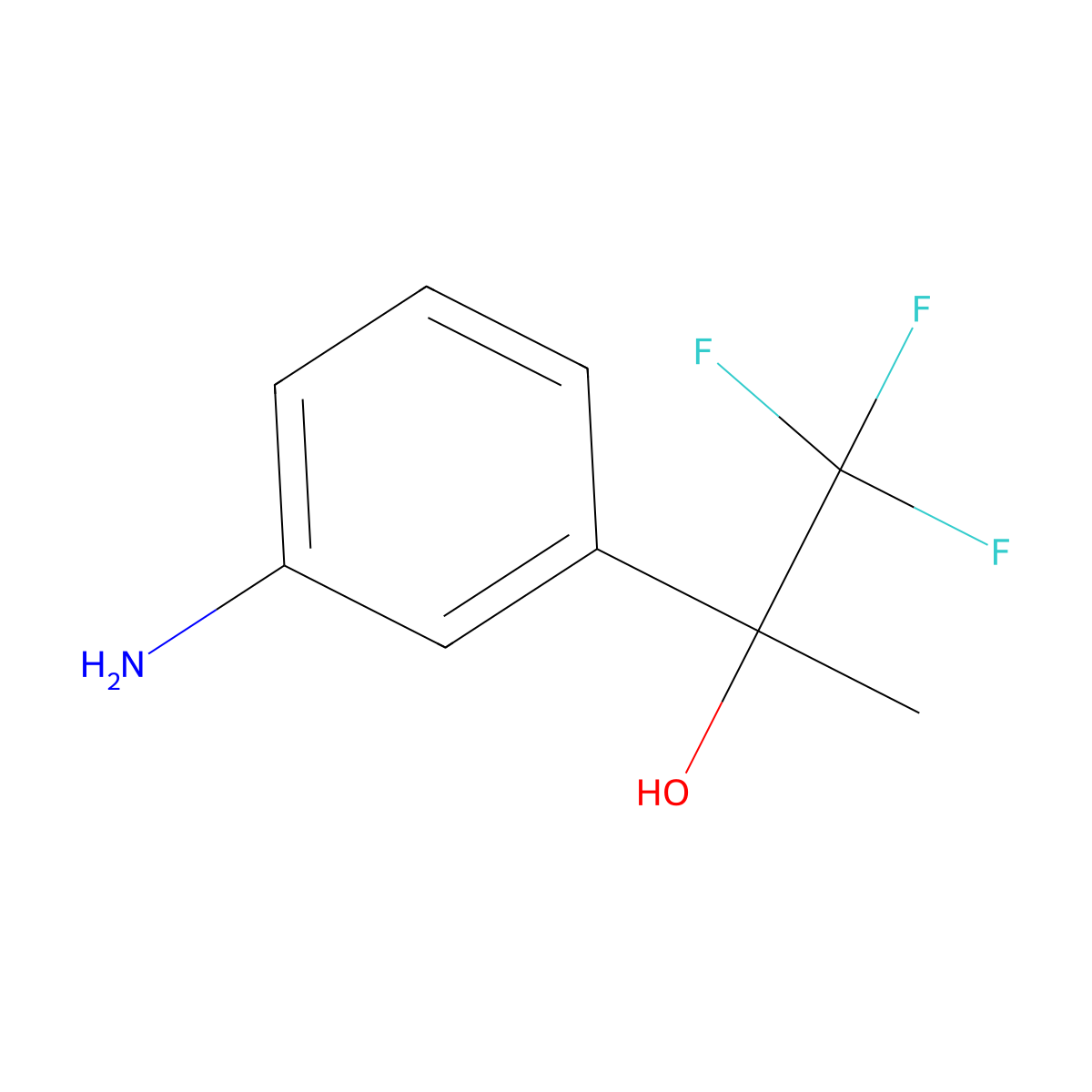 2-(3-Aminophenyl)-1,1,1-trifluoropropan-2-ol molecular structure, CAS 851652-58-9