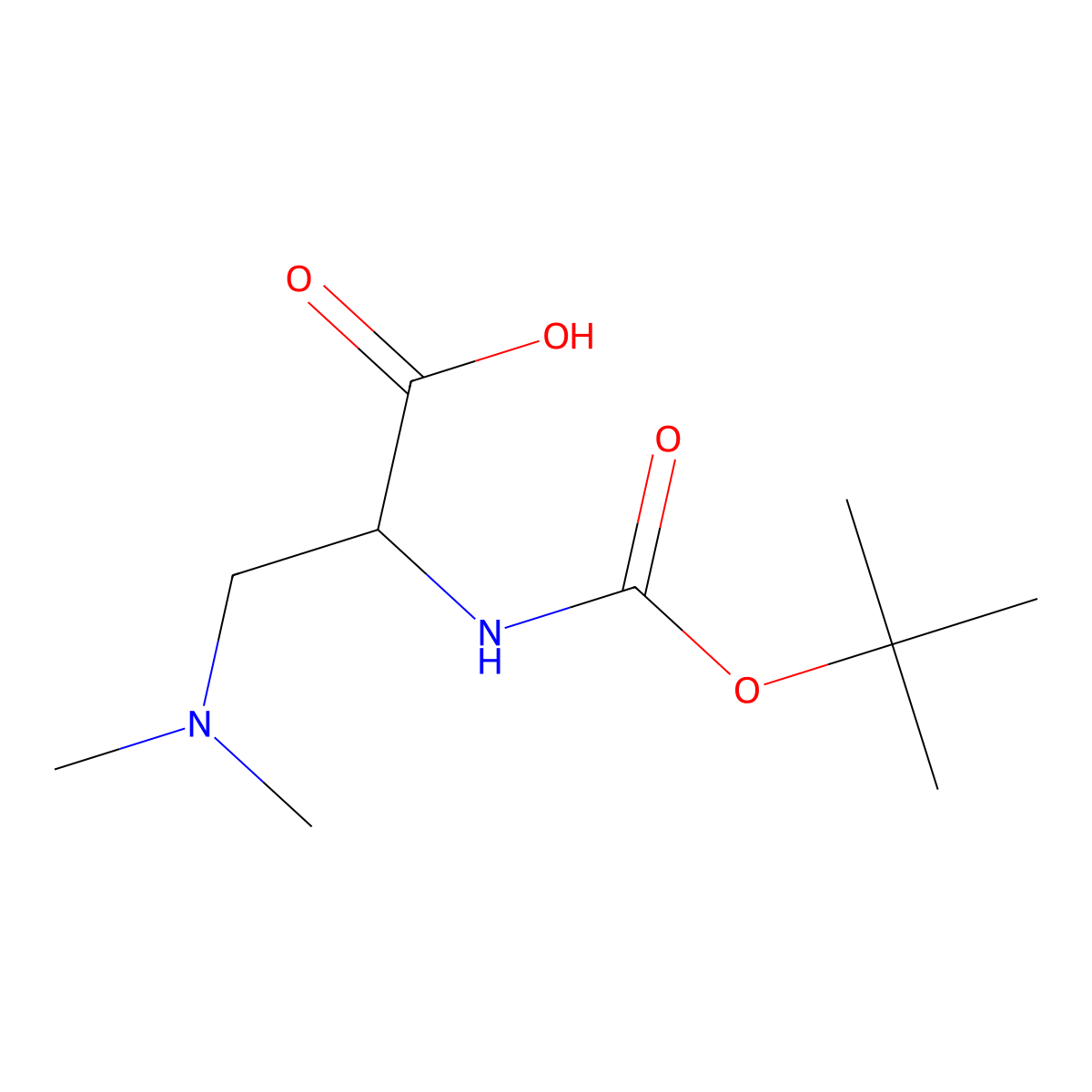2-(((Tert-butoxy)carbonyl)amino)-3-(dimethylamino)propanoic acid molecular structure, CAS 851653-36-6