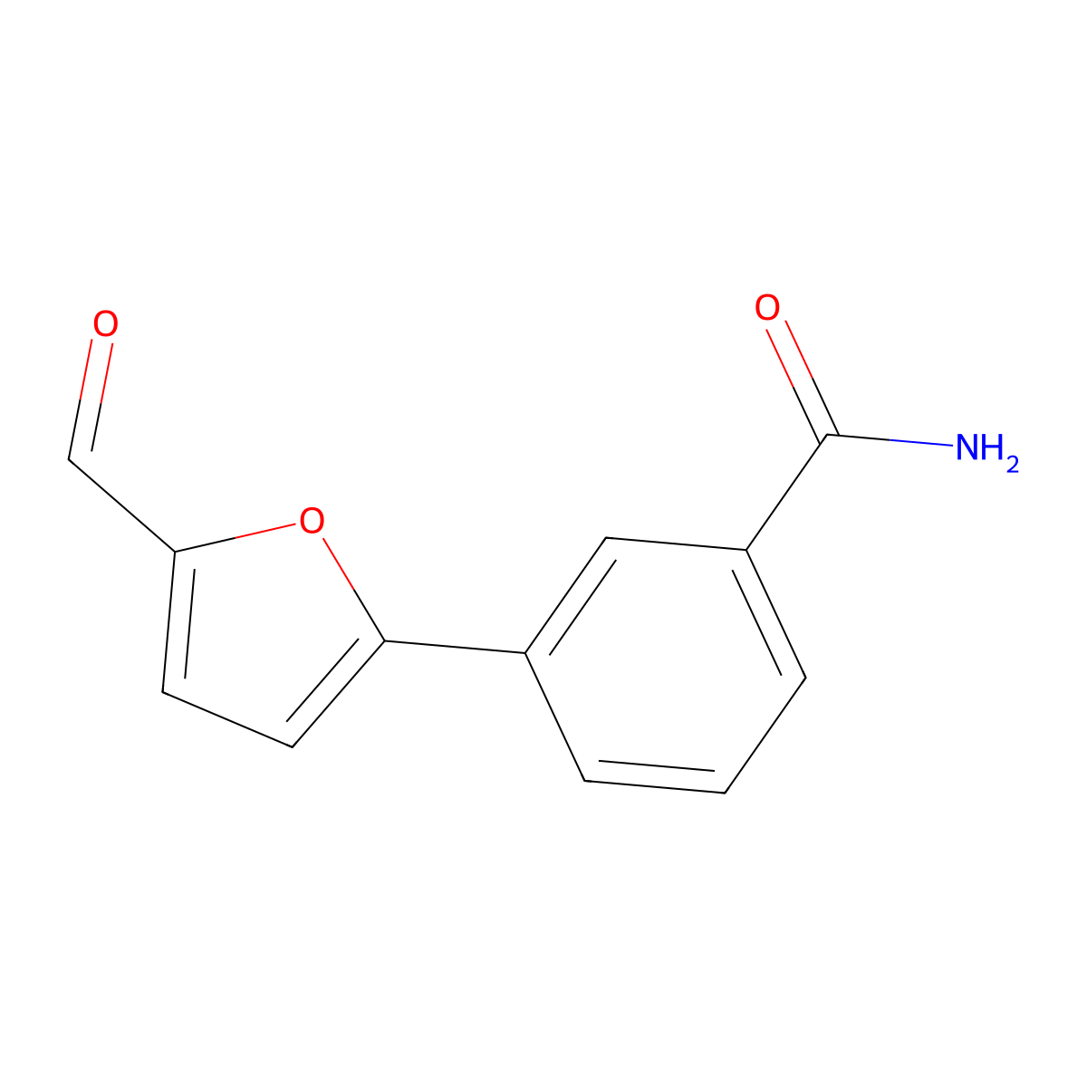 3-(5-Formyl-furan-2-yl)-benzamide molecular structure, CAS 851661-76-2