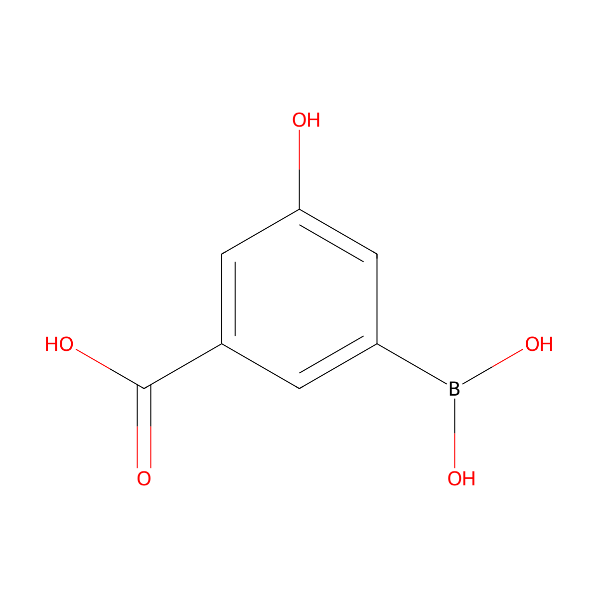 3-Borono-5-hydroxybenzoic acid molecular structure, CAS 851667-21-5