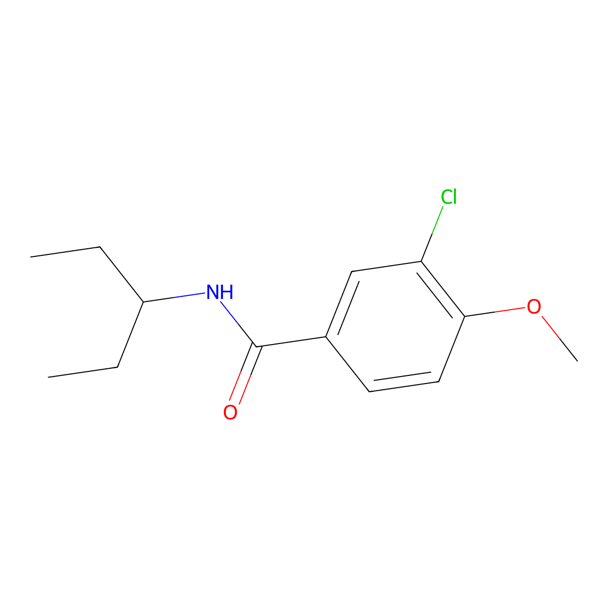 3-chloro-4-methoxy-N-(pentan-3-yl)benzamide molecular structure, CAS 851669-50-6