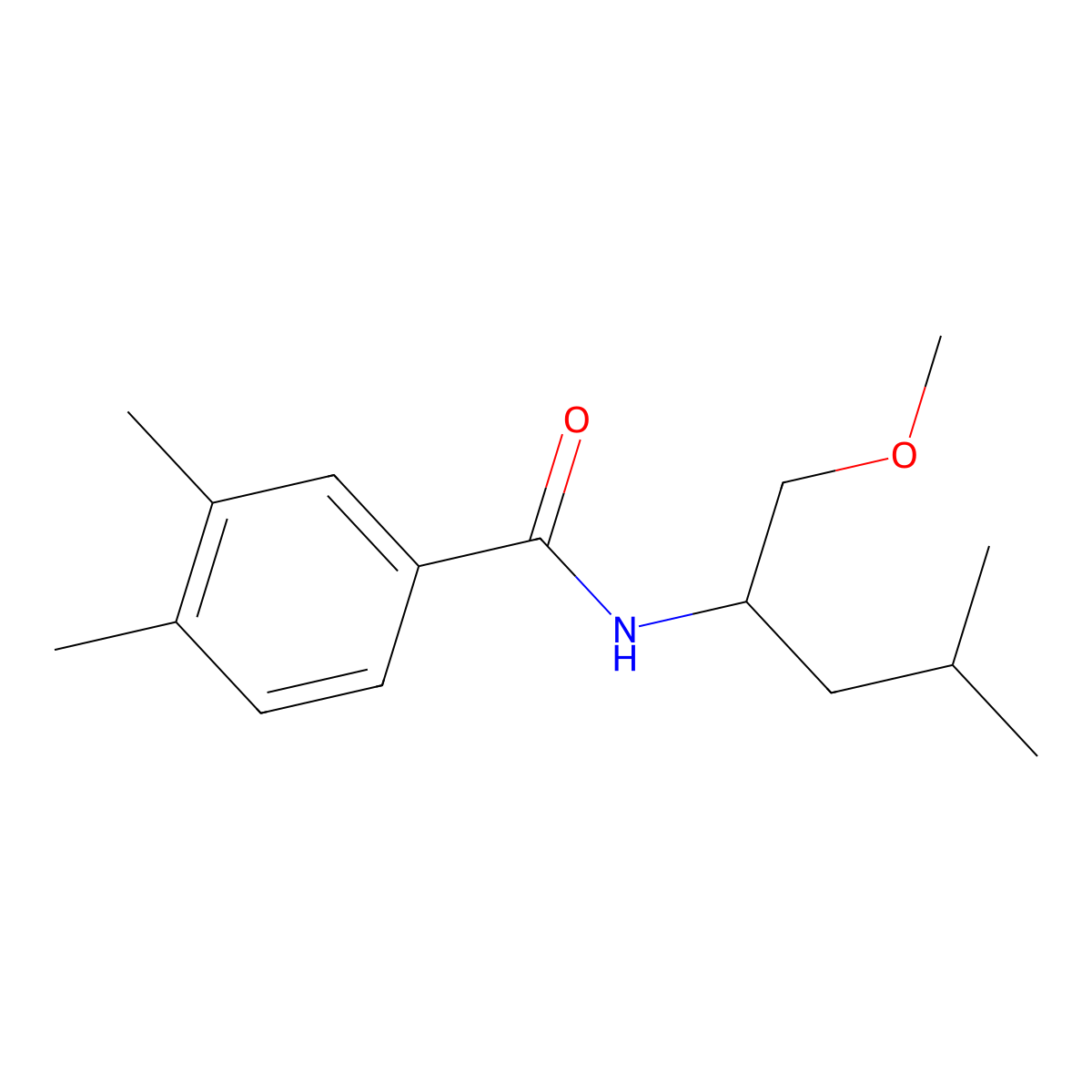 N-((1R)-1-(Methoxymethyl)-3-methylbutyl)-3,4-dimethylbenzamide molecular structure, CAS 851669-60-8