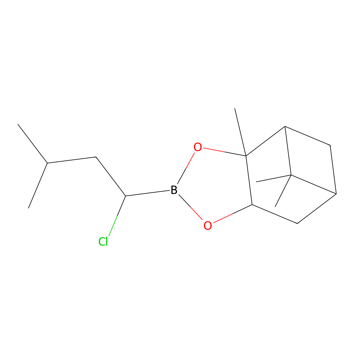 (3aS,4S,6S,7aR)-2-[(1S)-1-chloro-3-methylbutyl]-3a,5,5-trimethylhexahydro-4,6-methano-1,3,2-benzodioxaborole molecular structure, CAS 85167-14-2