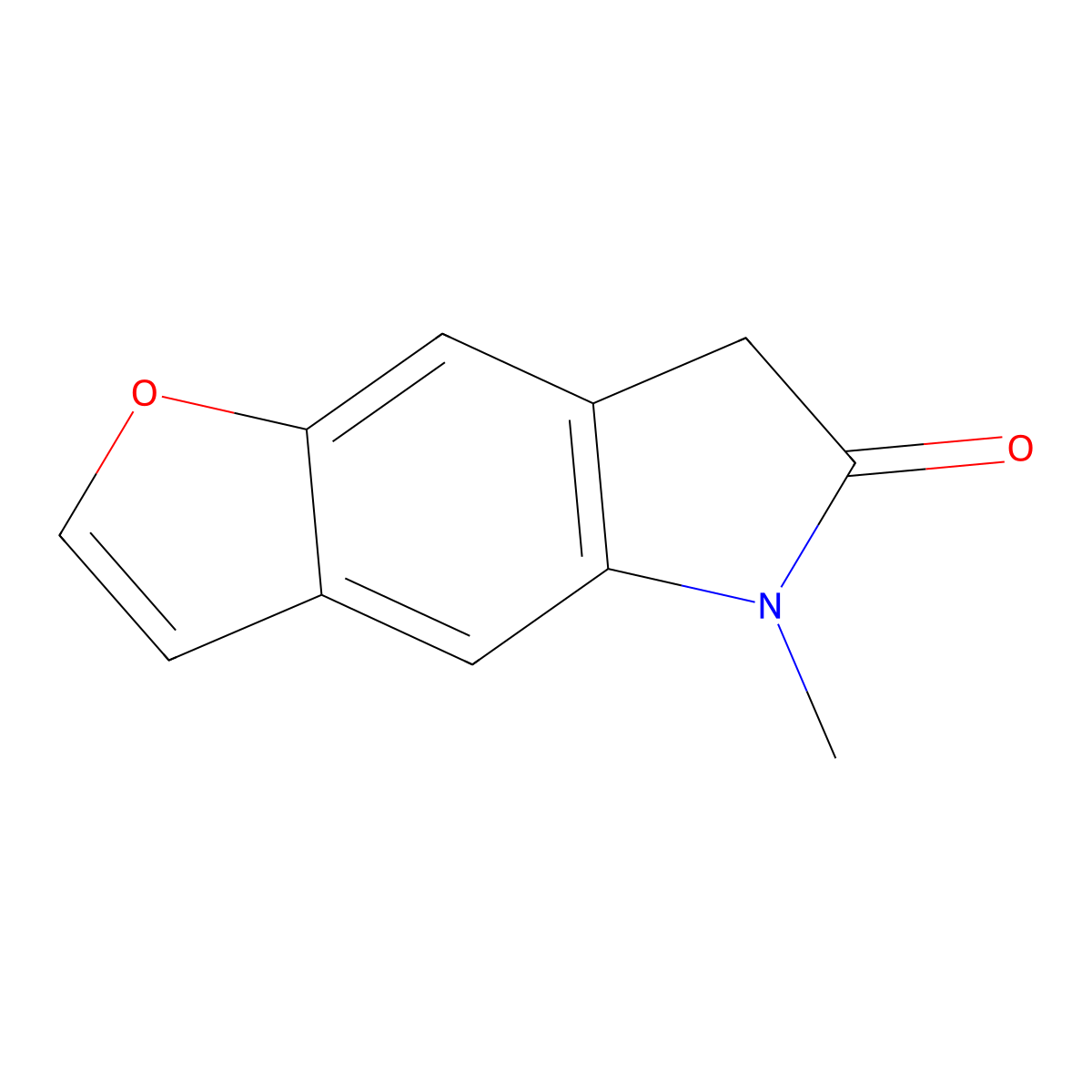 5-methyl-5H,6H,7H-furo[2,3-f]indol-6-one molecular structure, CAS 851682-16-1