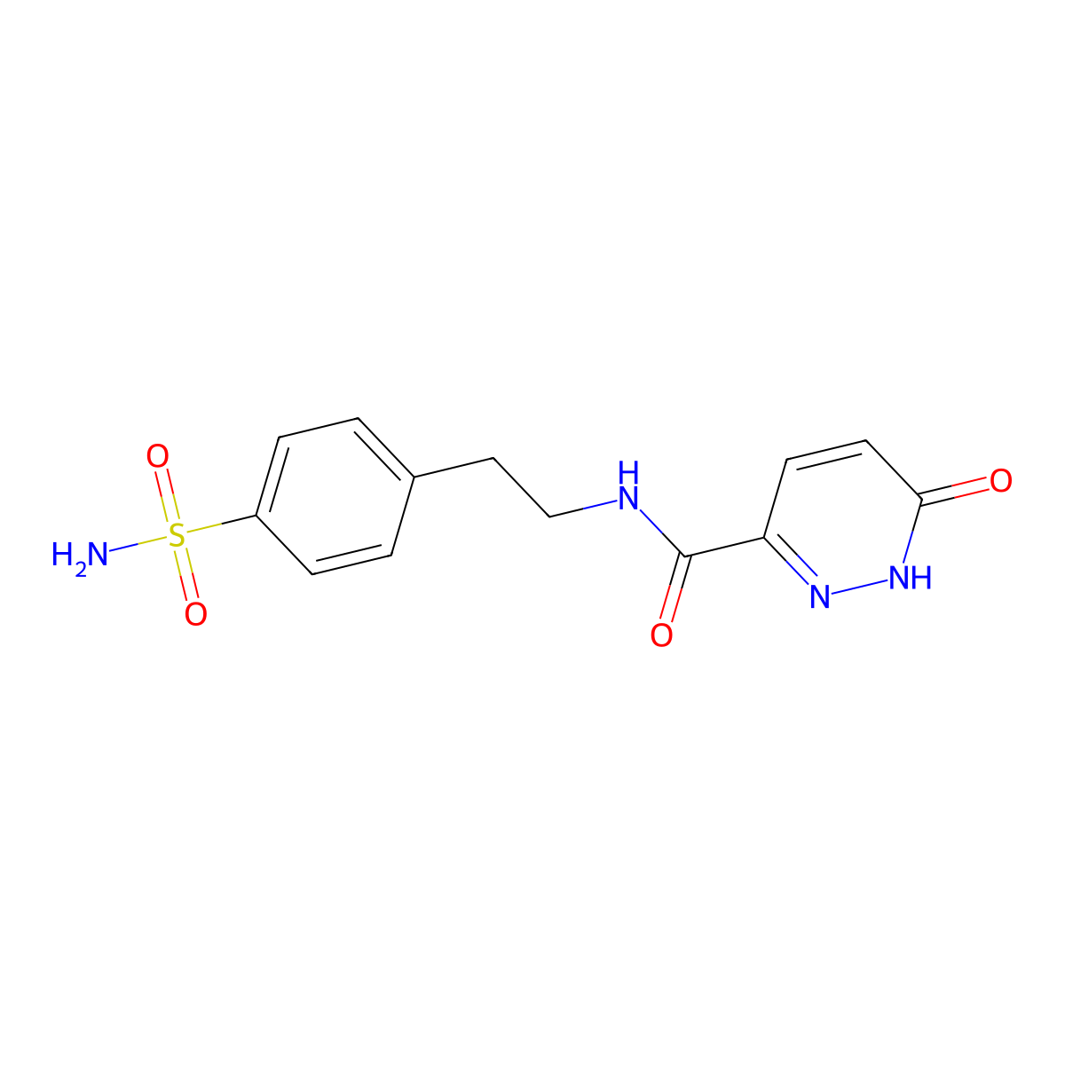 6-oxo-N-(4-sulfamoylphenethyl)-1,6-dihydropyridazine-3-carboxamide molecular structure, CAS 851687-84-8