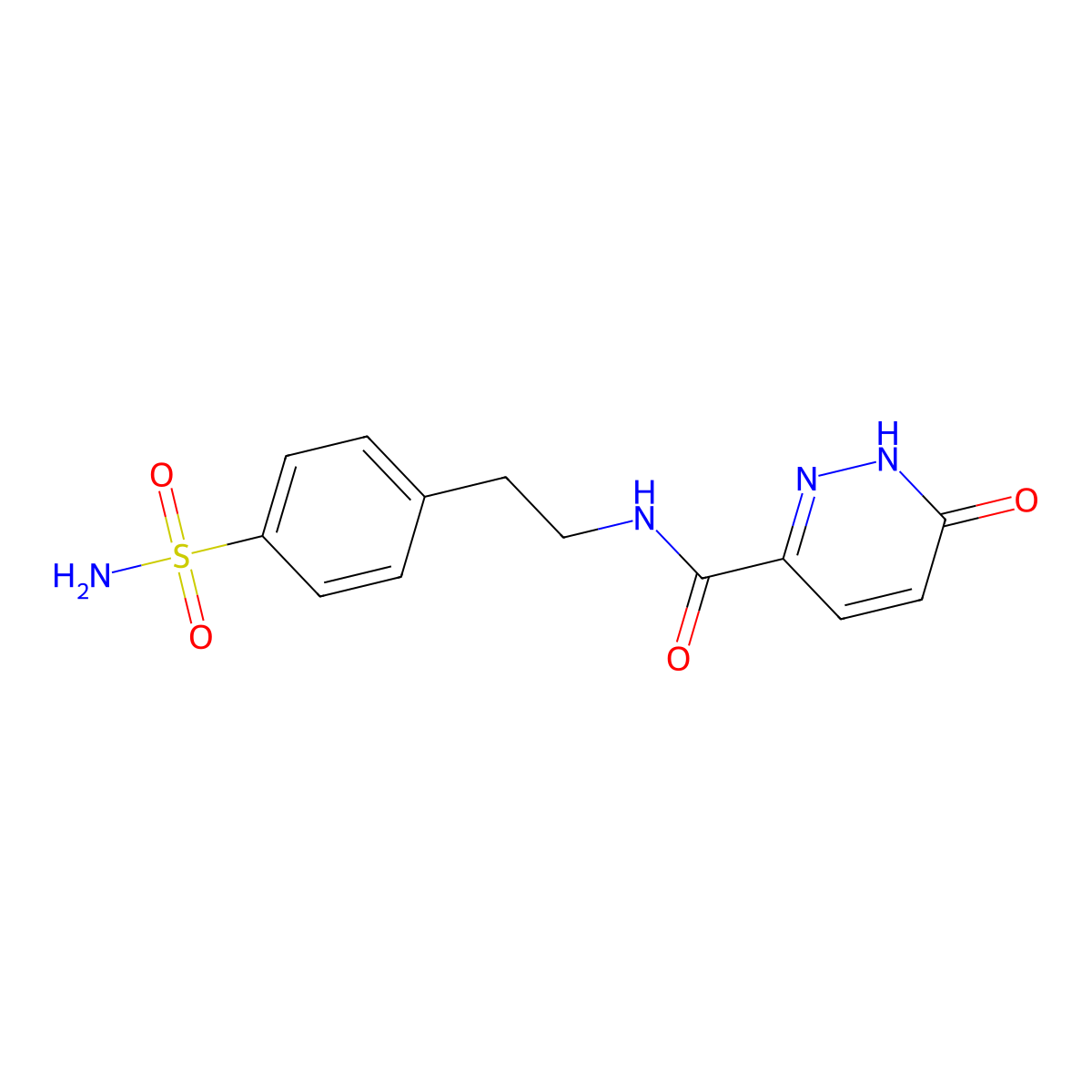 6-oxo-N-(4-sulfamoylphenethyl)-1,6-dihydropyridazine-3-carboxamide molecular structure, CAS 851687-84-8