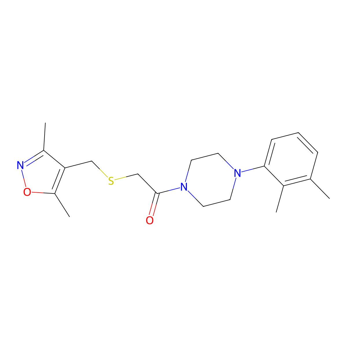 2-[(3,5-Dimethyl-1,2-oxazol-4-yl)methylsulfanyl]-1-[4-(2,3-dimethylphenyl)piperazin-1-yl]ethanone molecular structure, CAS 851688-13-6