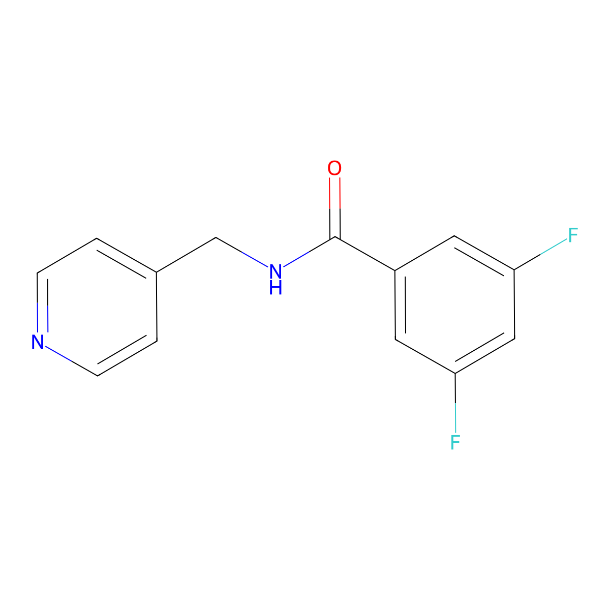 3,5-difluoro-N-[(pyridin-4-yl)methyl]benzamide molecular structure, CAS 851688-97-6