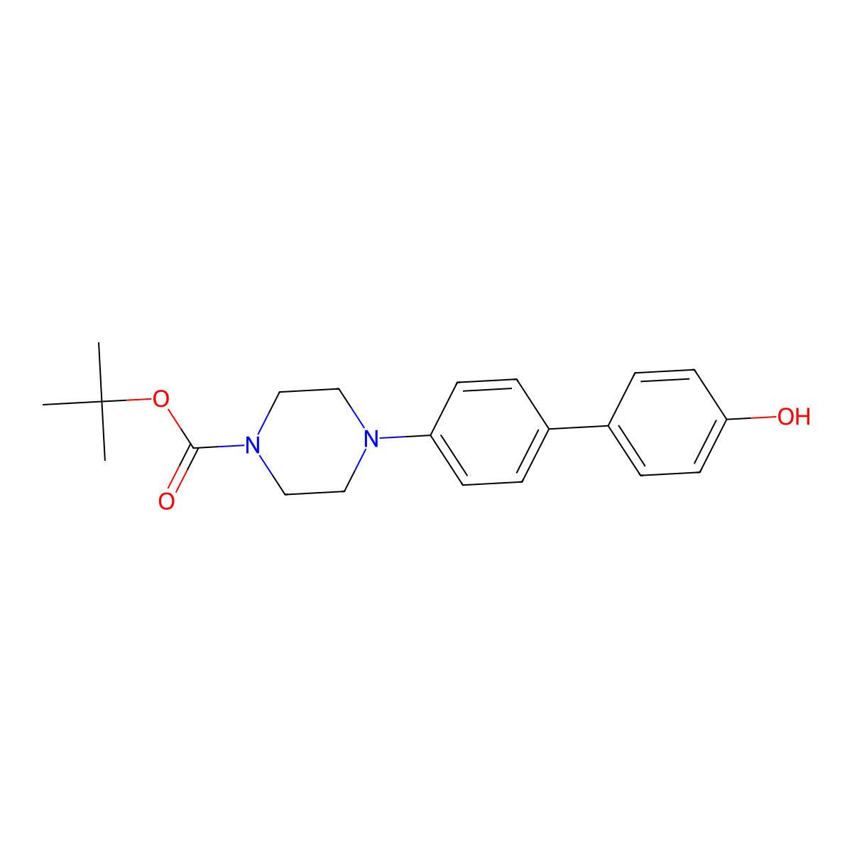 4-(4'-Hydroxybiphenyl-4-yl)piperazin-1-carboxylic acid tert-butyl ester molecular structure, CAS 851703-57-6