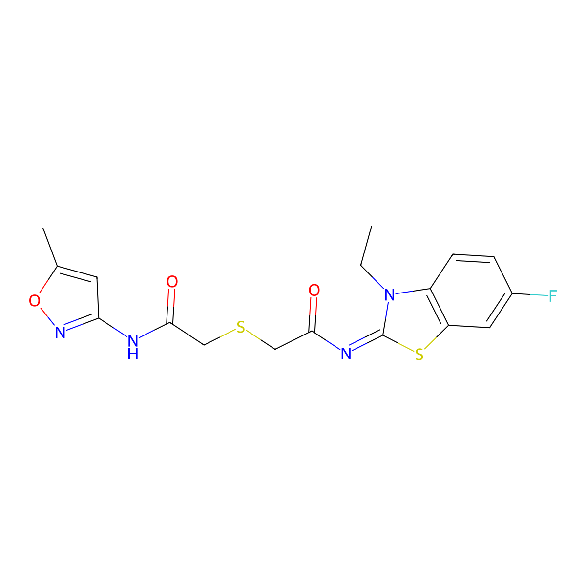 (Z)-N-(3-ethyl-6-fluorobenzo[d]thiazol-2(3H)-ylidene)-2-((2-((5-methylisoxazol-3-yl)amino)-2-oxoethyl)thio)acetamide molecular structure, CAS 851717-17-4