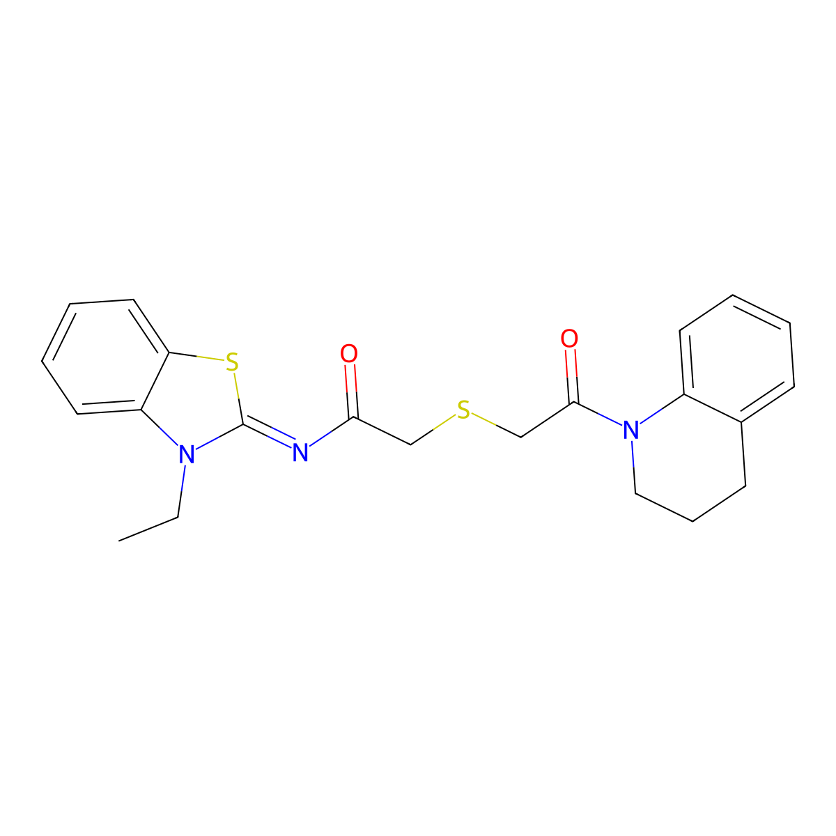 (Z)-2-((2-(3,4-dihydroquinolin-1(2H)-yl)-2-oxoethyl)thio)-N-(3-ethylbenzo[d]thiazol-2(3H)-ylidene)acetamide molecular structure, CAS 851717-32-3