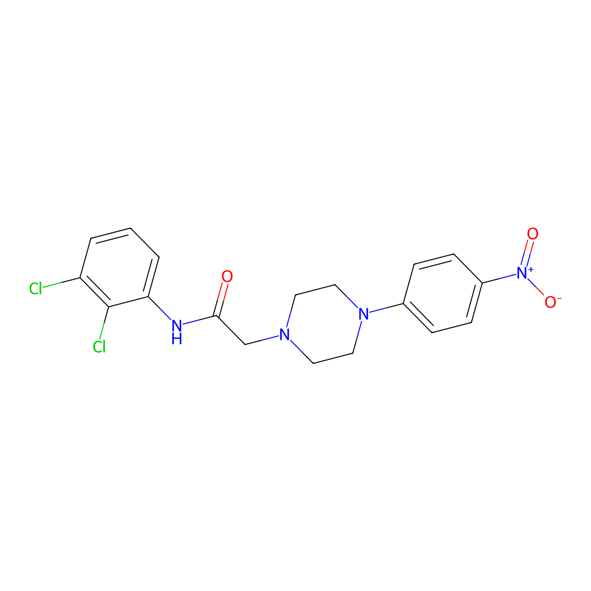 N-(2,3-dichlorophenyl)-2-[4-(4-nitrophenyl)piperazin-1-yl]acetamide molecular structure, CAS 851720-29-1