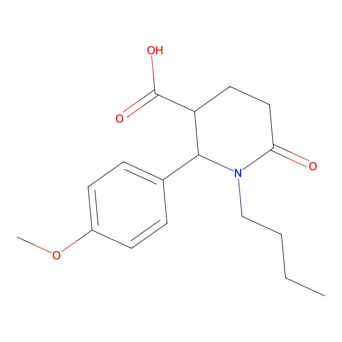 1-Butyl-2-(4-methoxyphenyl)-6-oxopiperidine-3-carboxylic acid molecular structure, CAS 851721-83-0