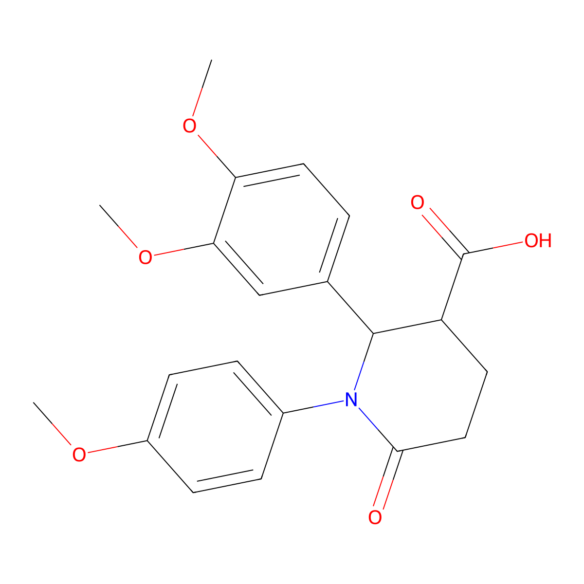 2-(3,4-Dimethoxyphenyl)-1-(4-methoxyphenyl)-6-oxopiperidine-3-carboxylic acid molecular structure, CAS 851721-84-1