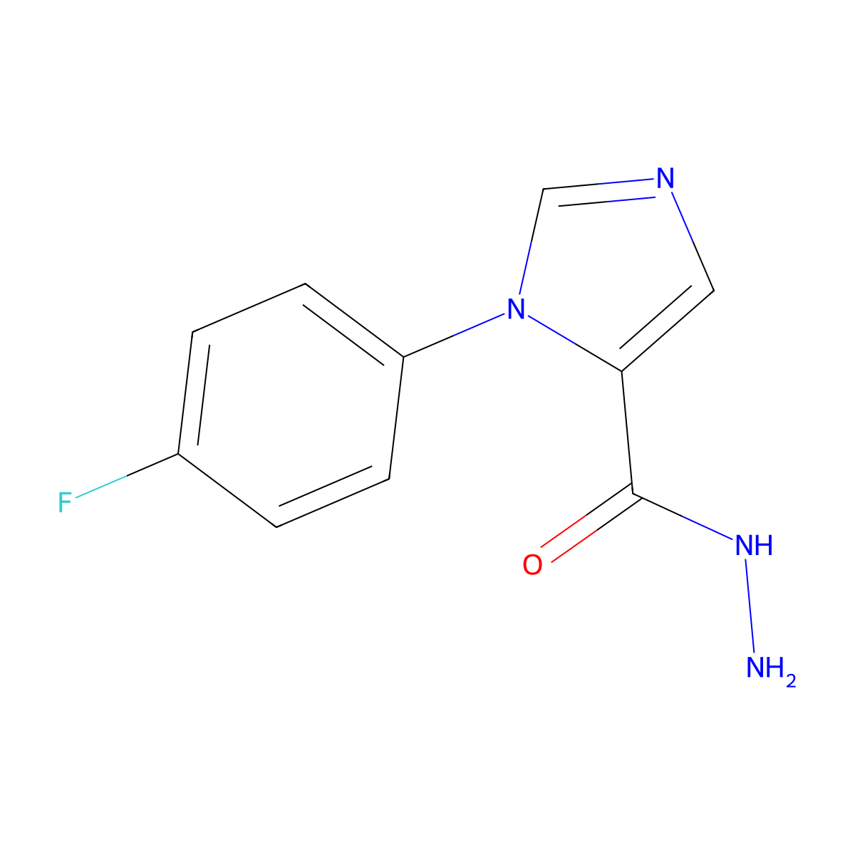 1-(4-fluorophenyl)-1H-imidazole-5-carbohydrazide molecular structure, CAS 851721-85-2