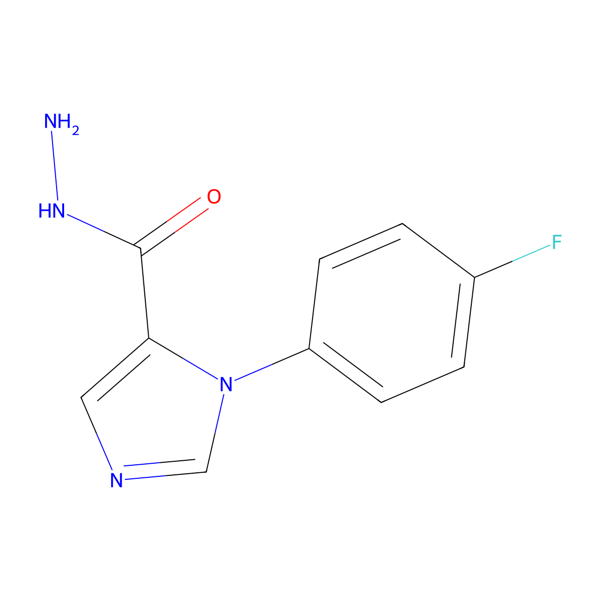 1-(4-fluorophenyl)-1H-imidazole-5-carbohydrazide molecular structure, CAS 851721-85-2