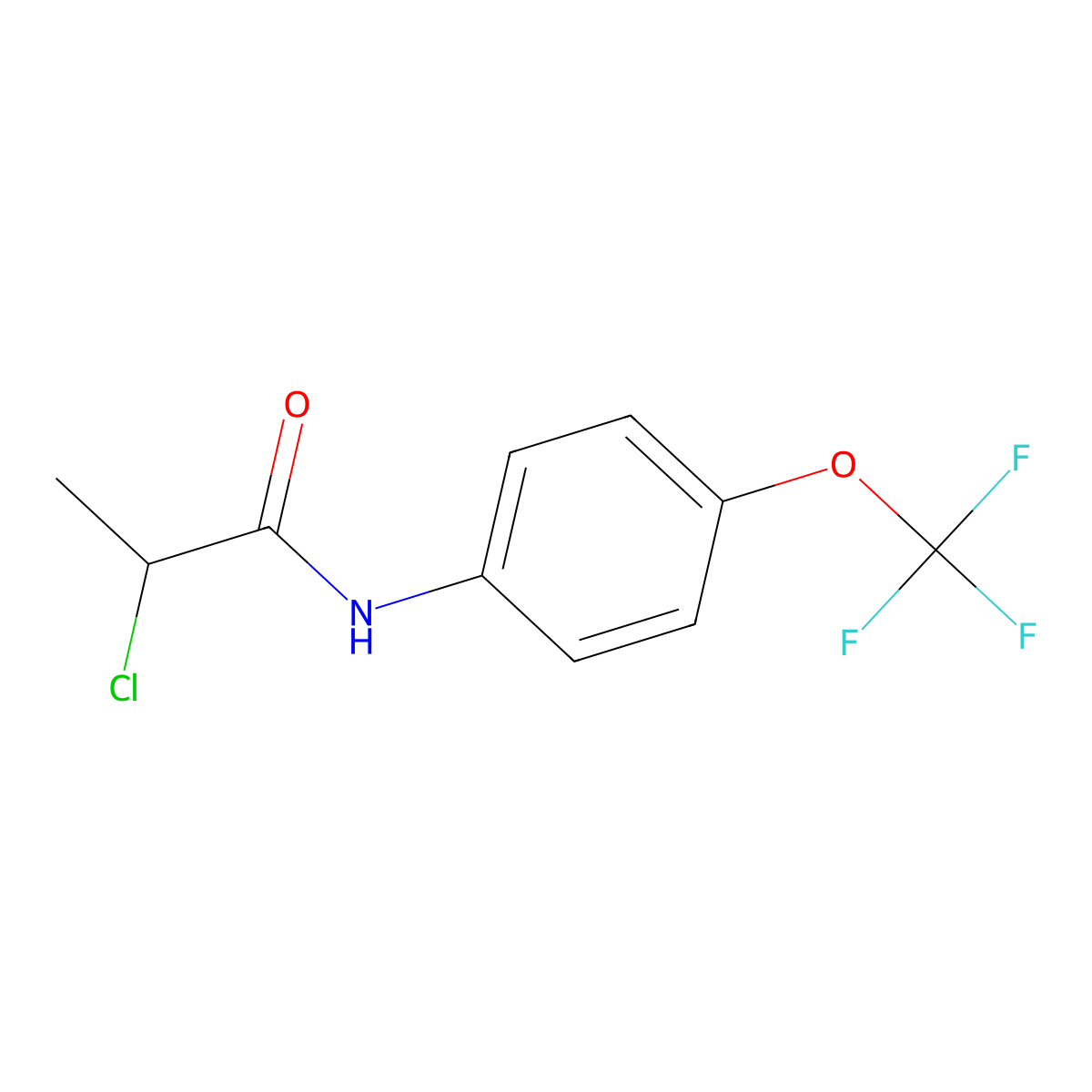 2-chloro-N-[4-(trifluoromethoxy)phenyl]propanamide molecular structure, CAS 851721-86-3
