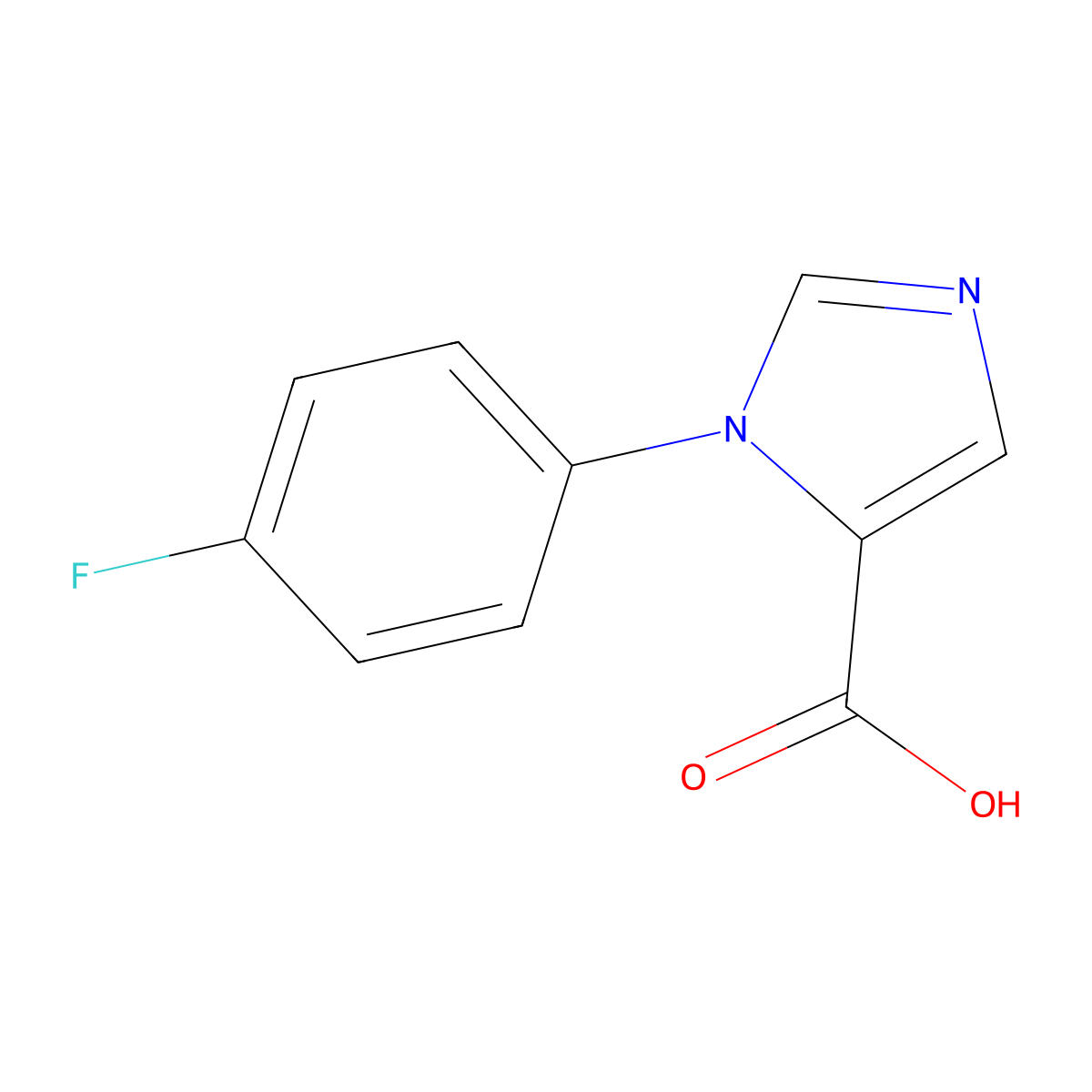 1-(4-Fluorophenyl)-1H-imidazole-5-carboxylic acid molecular structure, CAS 851721-89-6
