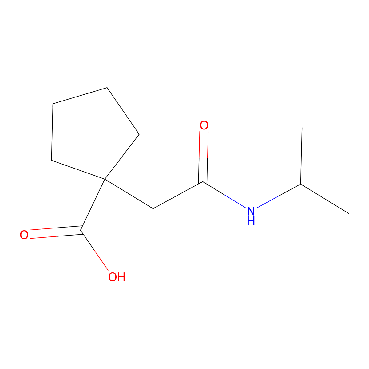 1-{[(Propan-2-yl)carbamoyl]methyl}cyclopentane-1-carboxylic acid molecular structure, CAS 851722-00-4