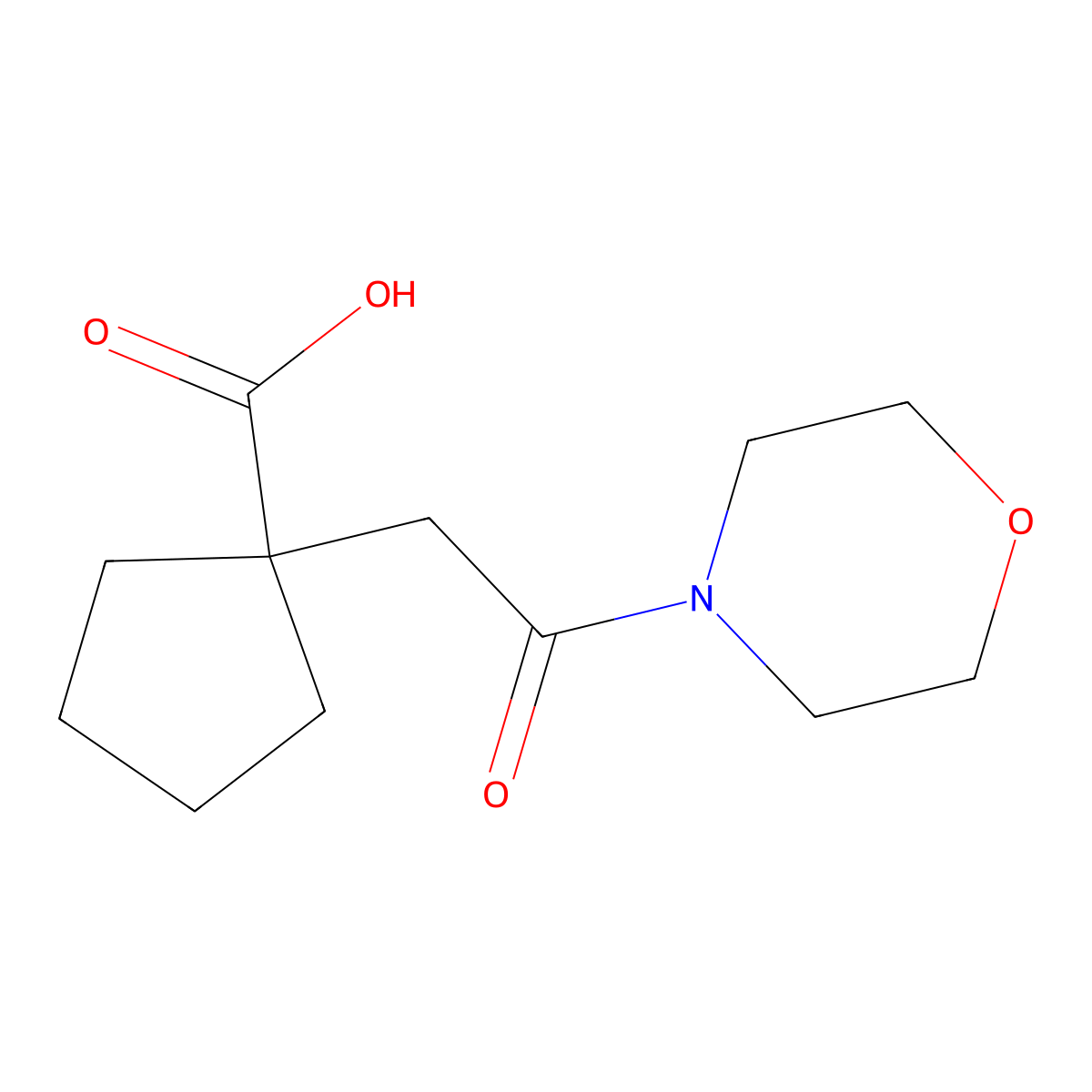 1-[2-(Morpholin-4-yl)-2-oxoethyl]cyclopentane-1-carboxylic acid molecular structure, CAS 851722-07-1