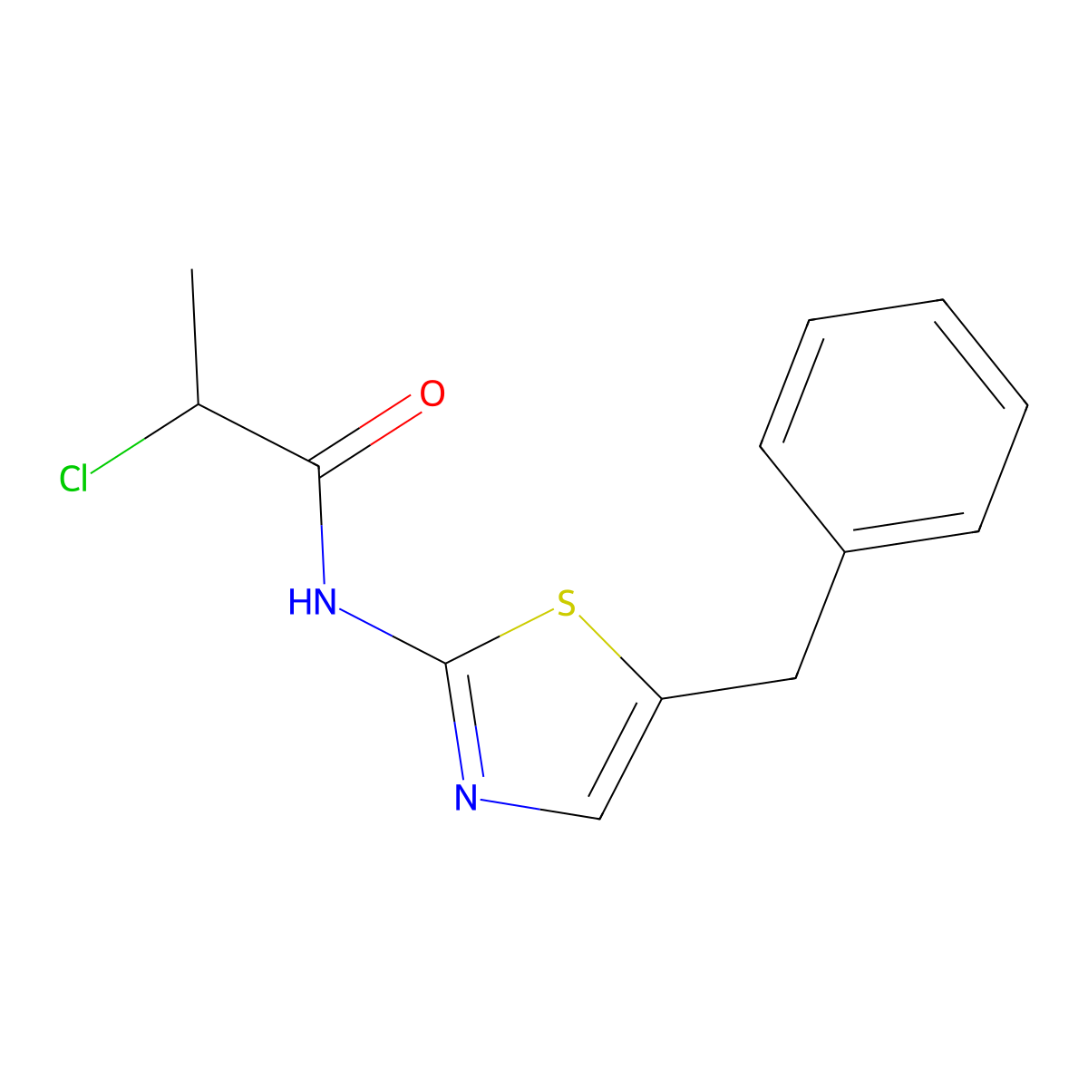 N-(5-benzyl-1,3-thiazol-2-yl)-2-chloropropanamide molecular structure, CAS 851722-11-7