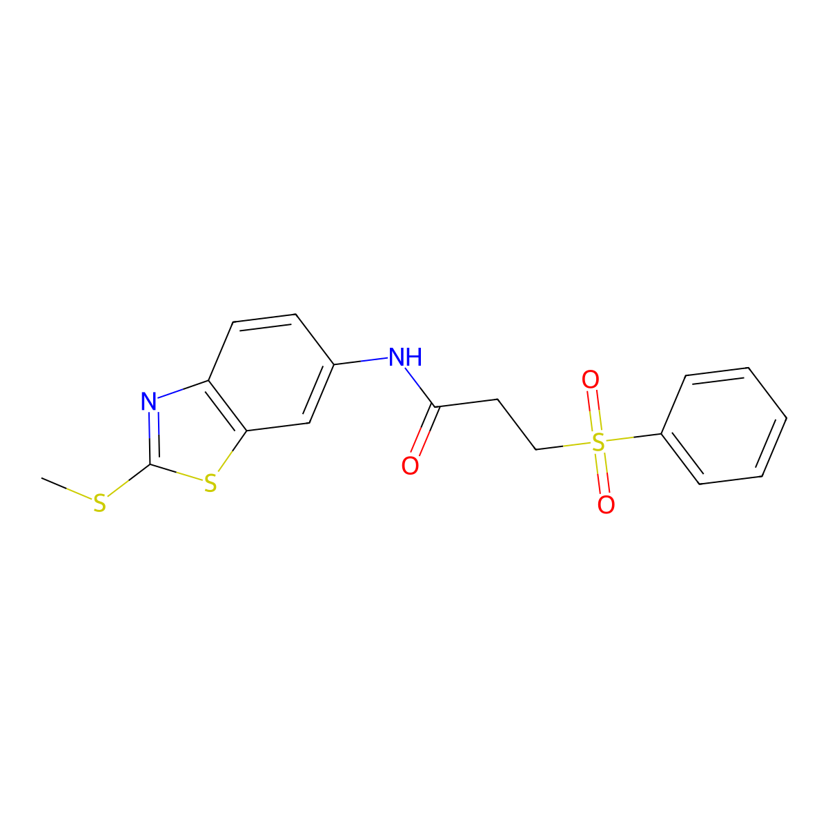 N-(2-(methylthio)benzo[d]thiazol-6-yl)-3-(phenylsulfonyl)propanamide molecular structure, CAS 851722-51-5