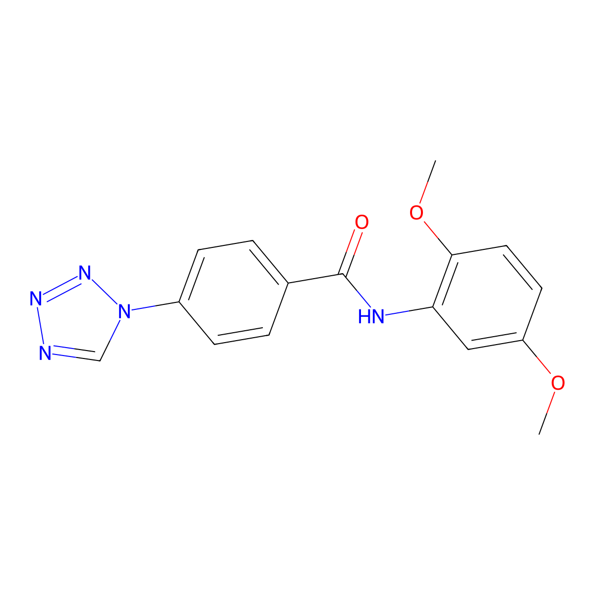 N-(2,5-dimethoxyphenyl)-4-(1H-tetrazol-1-yl)benzamide molecular structure, CAS 851722-68-4