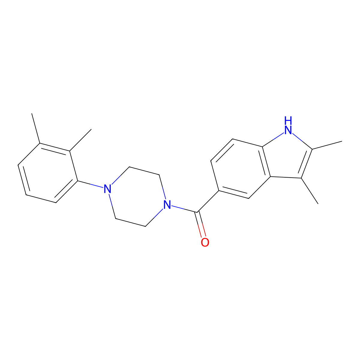 (2,3-dimethyl-1H-indol-5-yl)-[4-(2,3-dimethylphenyl)piperazin-1-yl]methanone molecular structure, CAS 851723-43-8