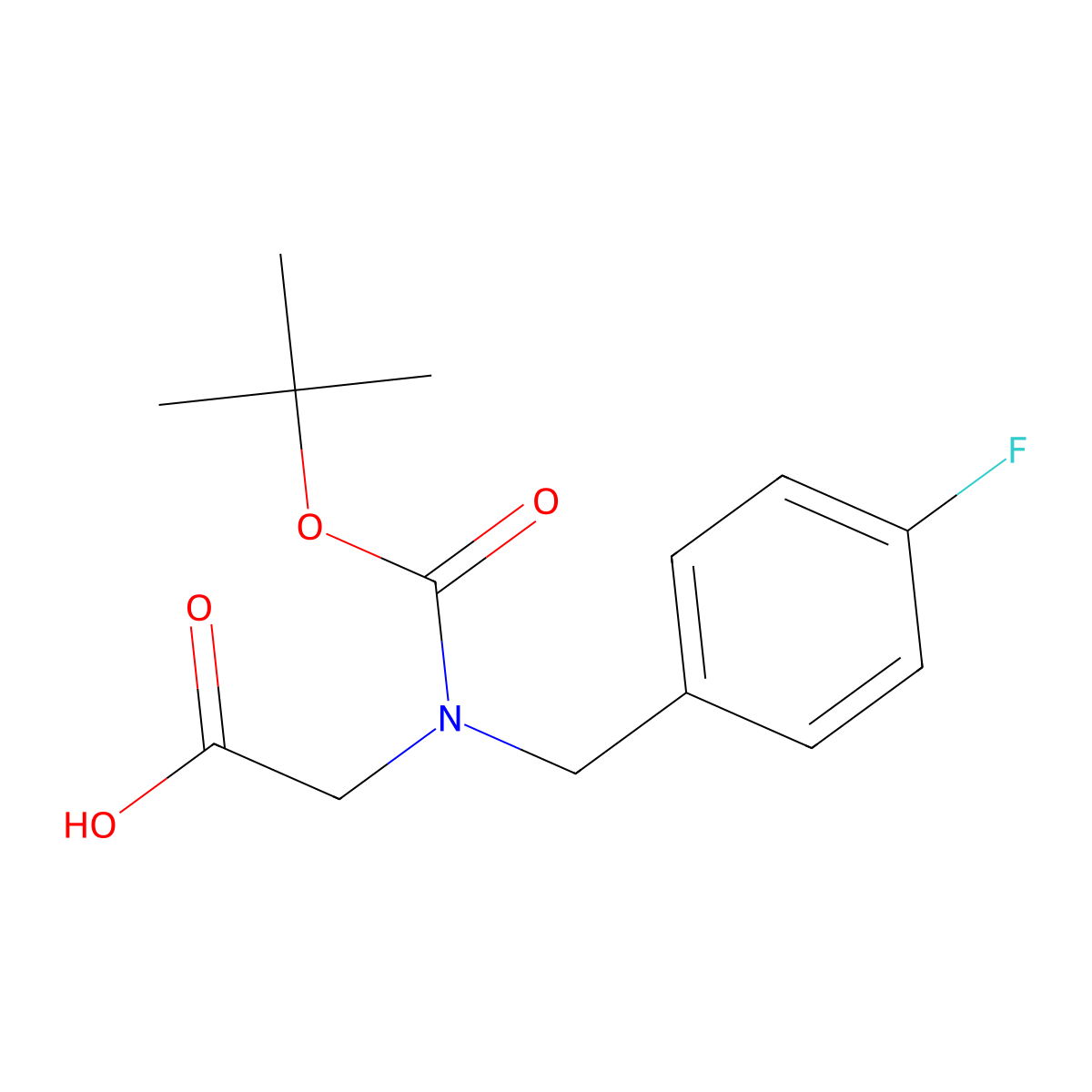 N-(tert-Butoxycarbonyl)-N-(4-fluorobenzyl)glycine molecular structure, CAS 851726-57-3