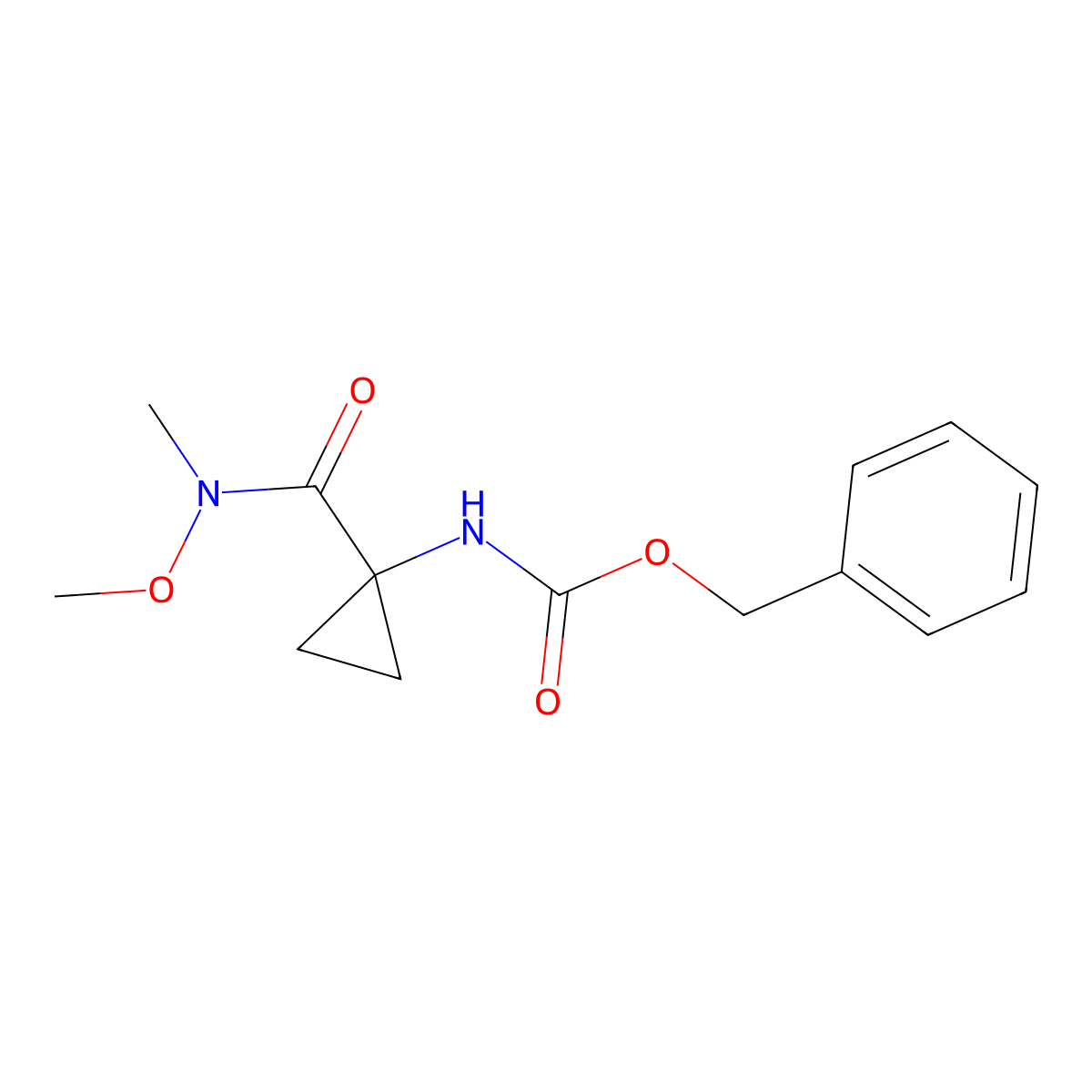 Benzyl (1-(methoxy(methyl)carbamoyl)cyclopropyl)carbamate molecular structure, CAS 851726-81-3
