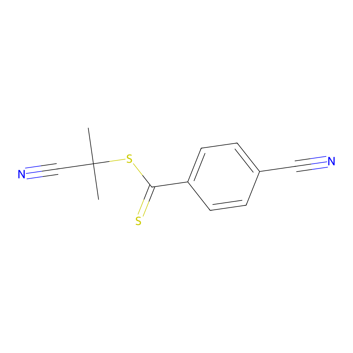 2-Cyano-2-propyl 4-cyanobenzodithioate molecular structure, CAS 851729-48-1