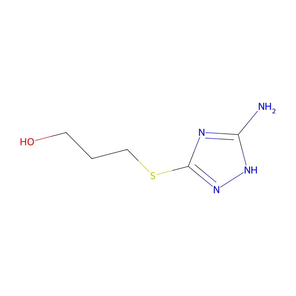 3-[(5-amino-1H-1,2,4-triazol-3-yl)sulfanyl]propan-1-ol molecular structure, CAS 85174-05-6