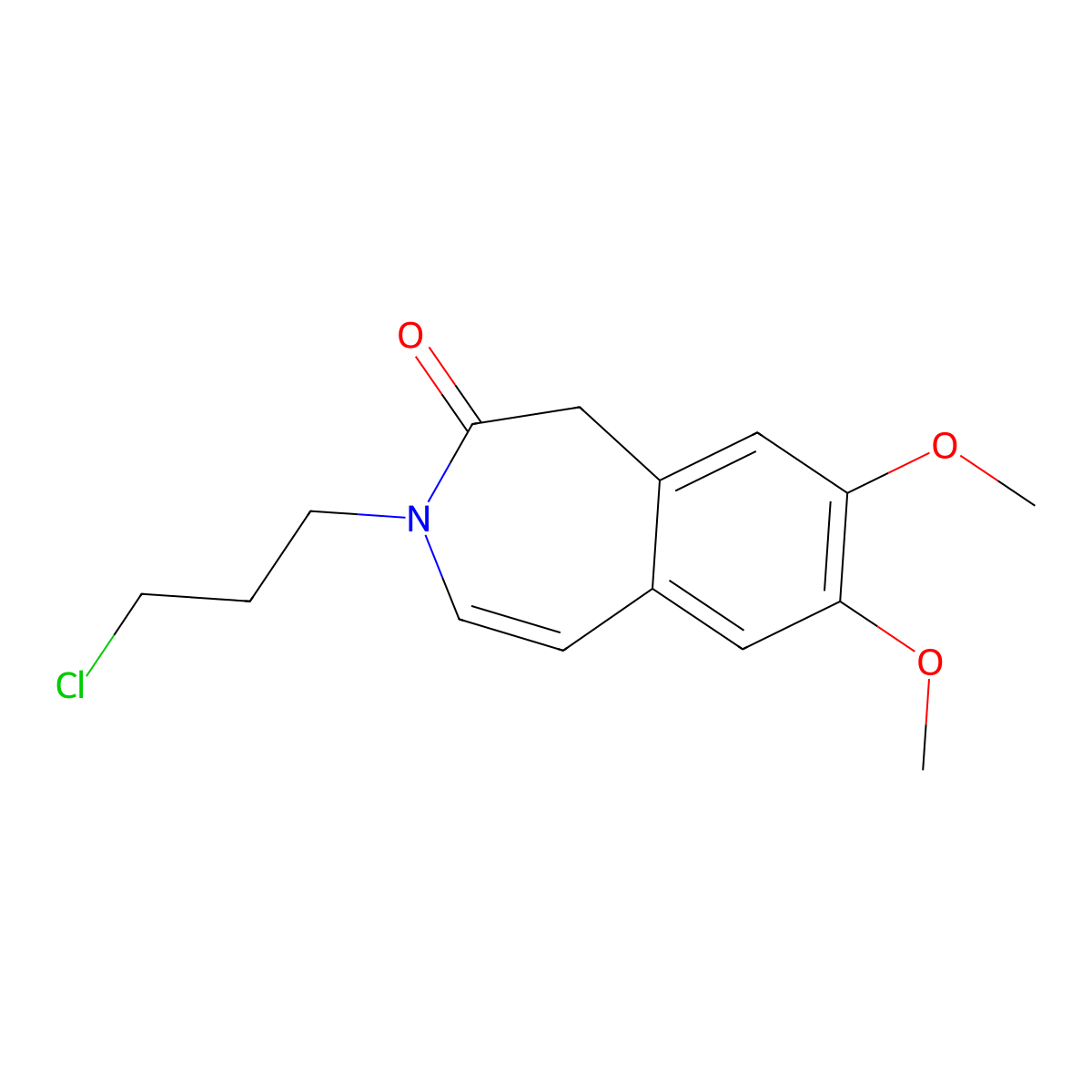 3-(3-Chloropropyl)-1,3-dihydro-7,8-dimethoxy-2H-3-benzazepin-2-one molecular structure, CAS 85175-59-3
