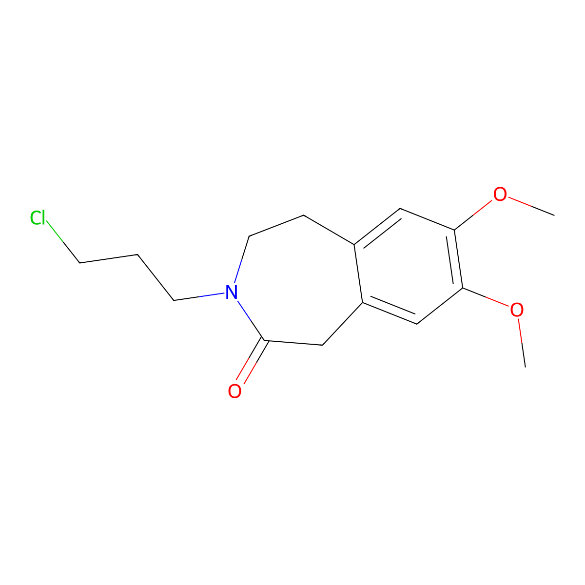 3-(3-Chloropropyl)-7,8-dimethoxy-1,3,4,5-tetrahydro-2H-3-benzazepin-2-one molecular structure, CAS 85175-65-1