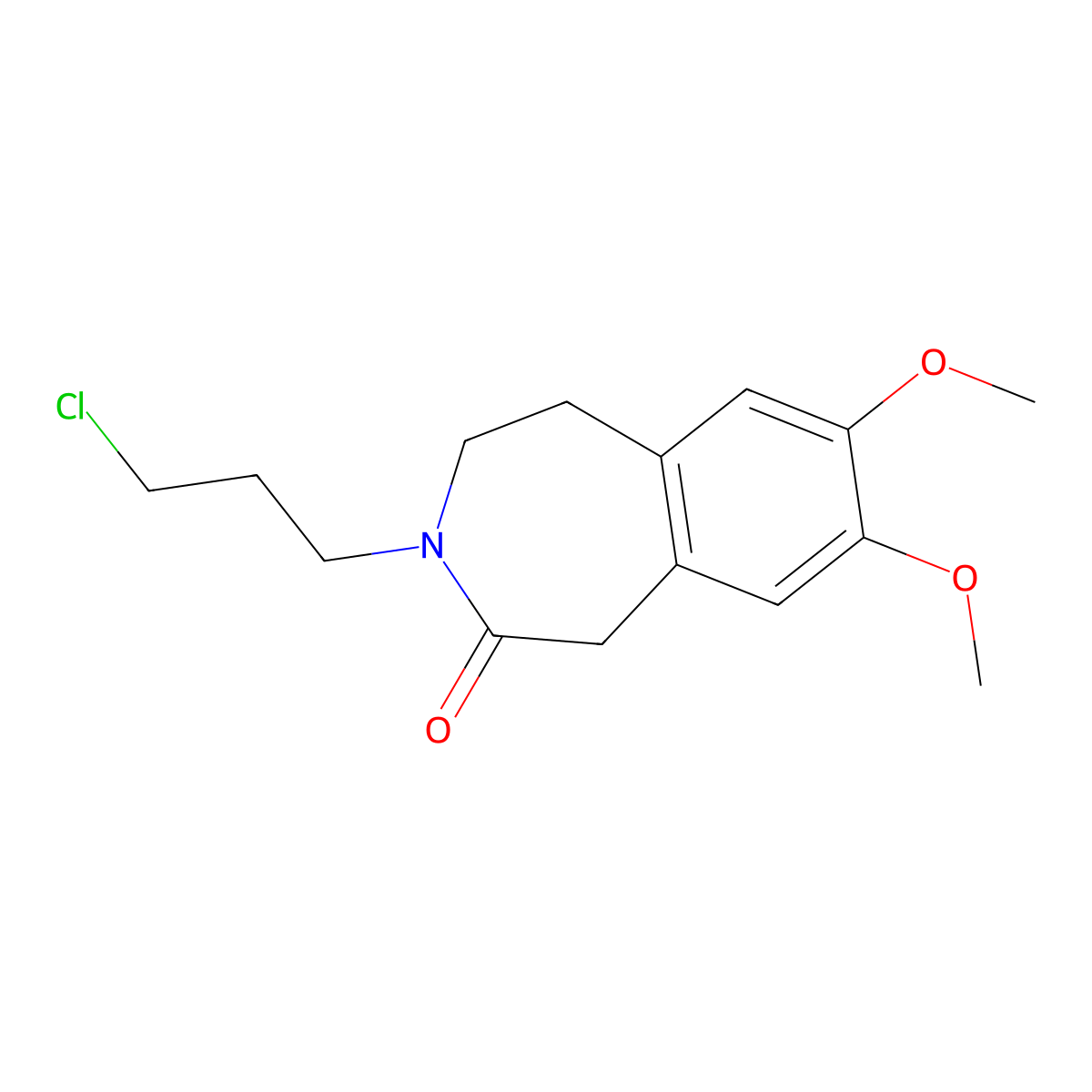3-(3-Chloropropyl)-7,8-dimethoxy-1,3,4,5-tetrahydro-2H-3-benzazepin-2-one molecular structure, CAS 85175-65-1
