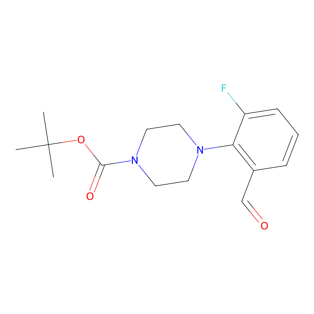 tert-Butyl 4-(2-fluoro-6-formylphenyl)piperazine-1-carboxylate molecular structure, CAS 851753-43-0
