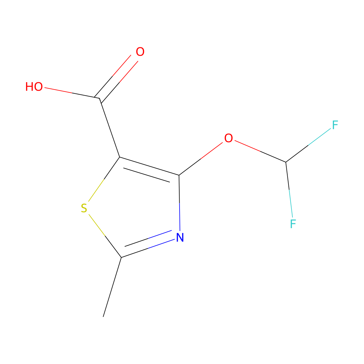 4-(Difluoromethoxy)-2-methyl-1,3-thiazole-5-carboxylic acid molecular structure, CAS 851755-45-8