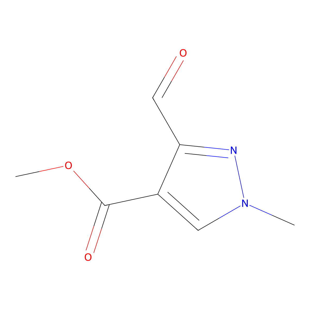 methyl 3-formyl-1-methyl-1H-pyrazole-4-carboxylate molecular structure, CAS 851755-49-2