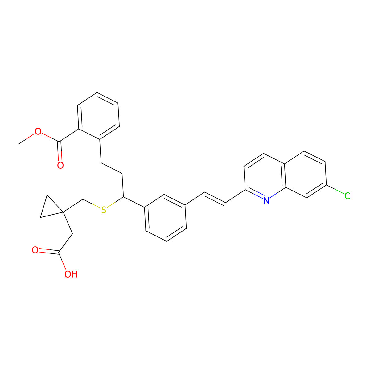 2'-Des(1-hydroxy-1-methylethyl)-2'-methycarboxy montelukast molecular structure, CAS 851755-56-1