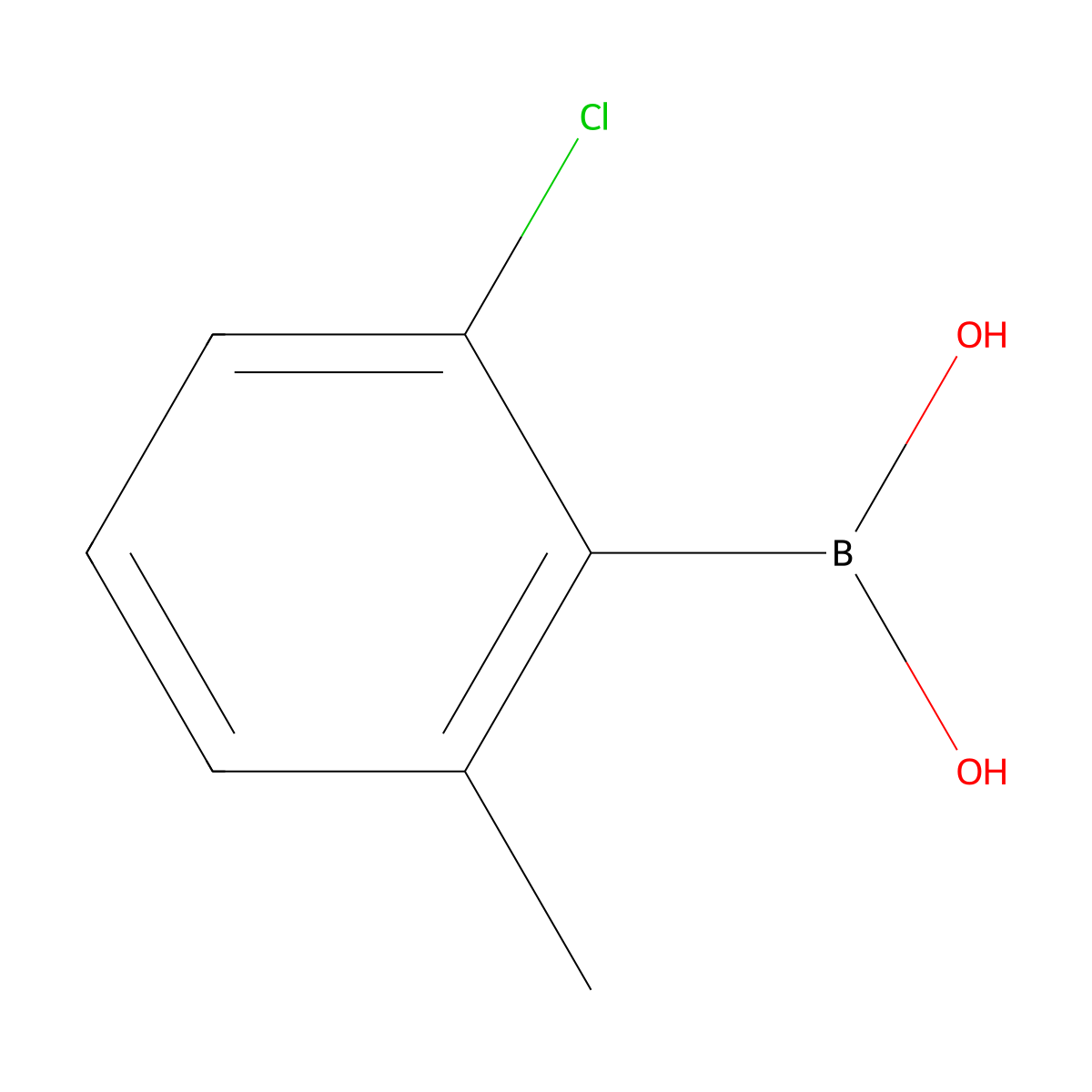(2-Chloro-6-methylphenyl)boronic acid molecular structure, CAS 851756-51-9