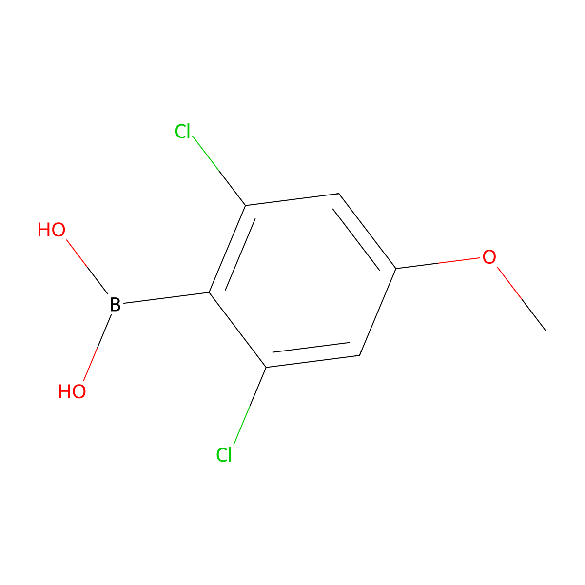 (2,6-Dichloro-4-methoxyphenyl)boronic acid molecular structure, CAS 851756-60-0