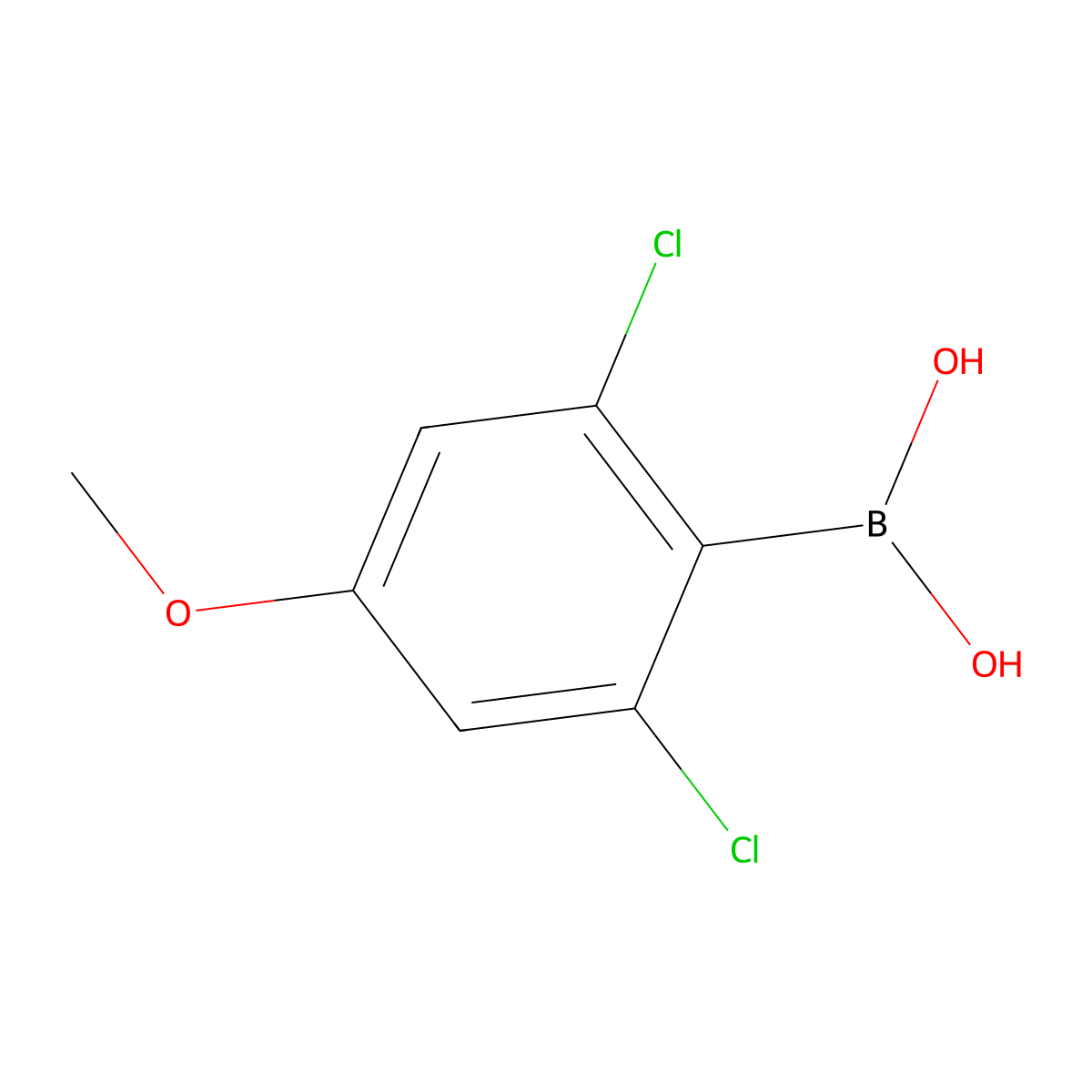 (2,6-Dichloro-4-methoxyphenyl)boronic acid molecular structure, CAS 851756-60-0