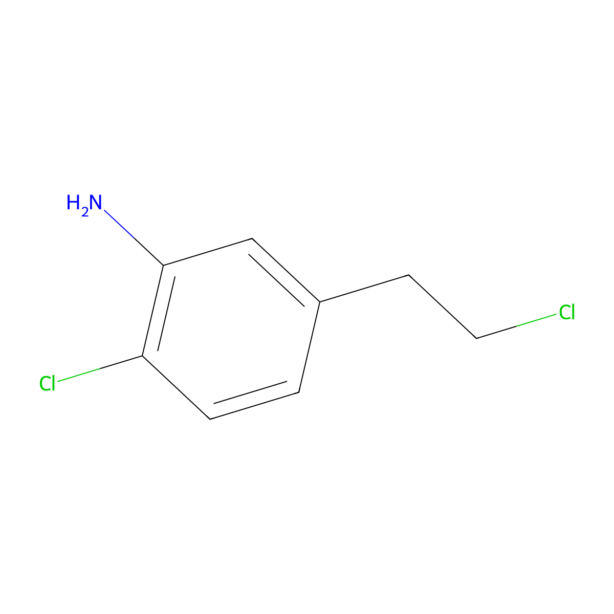 2-Chloro-5-(2-chloroethyl)aniline molecular structure, CAS 85177-12-4
