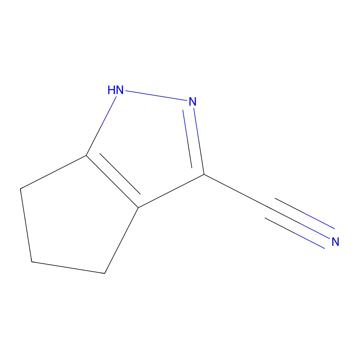 1H,4H,5H,6H-cyclopenta[c]pyrazole-3-carbonitrile molecular structure, CAS 851776-29-9