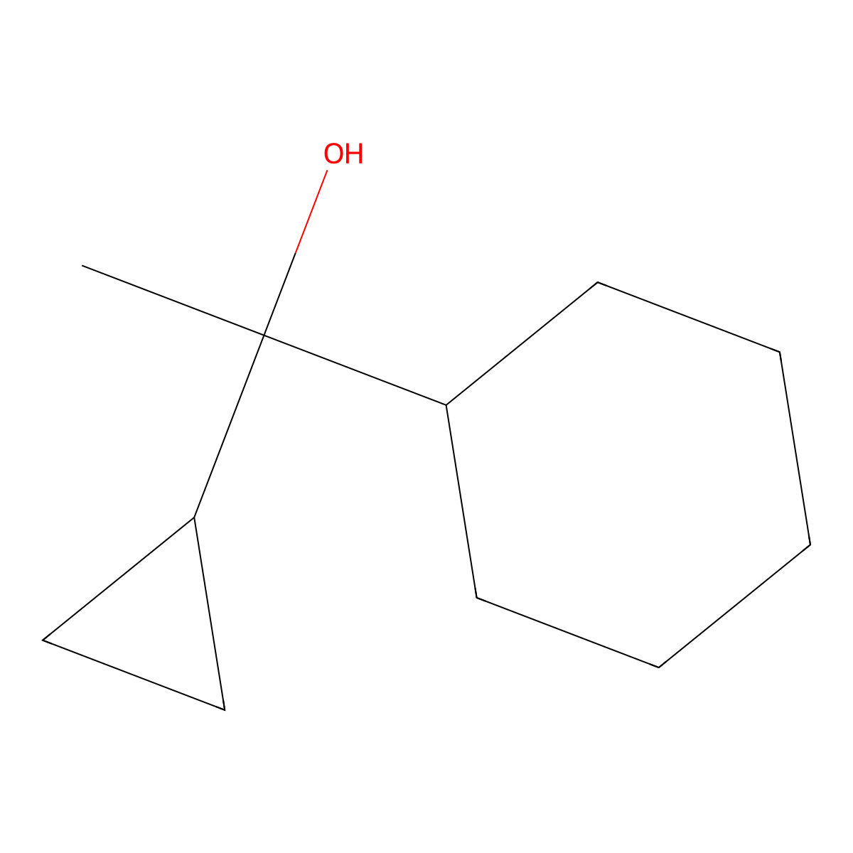 1-Cyclohexyl-1-cyclopropylethan-1-ol molecular structure, CAS 851779-49-2
